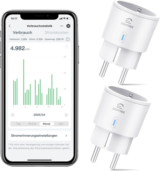 Wlan Steckdose Smart Home Strommessung Mini Zwischenstecker App Timer Set Deko-image