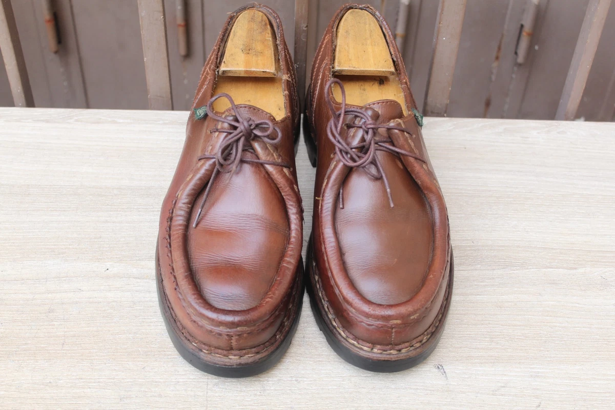 Derbies Homme Paraboot En Cuir Marron – Bout Fendu – Fabriqués En France – Pointure UK 8.5 / EU 42.5