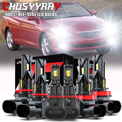 For Toyota Solara 2004 2005 2006 6000K LED Headlight + Fog Light Combo 6x bulbs
