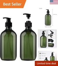 Durable 500ml Liquid Soap Pump Bottles - Smooth Dispensing Green Set