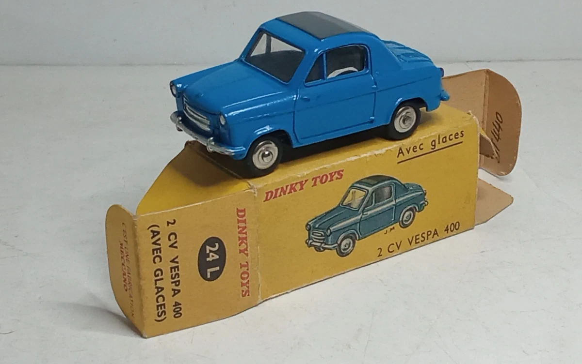 VESPA 400 bleue Ancienne DINKY TOYS 1/43 France réf 24 L avec boite