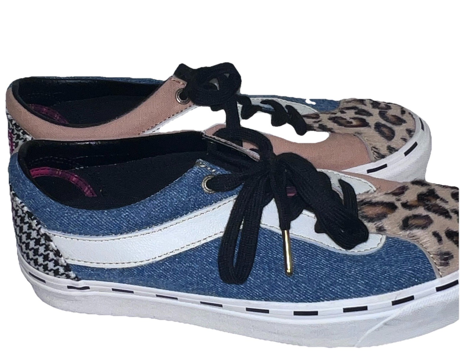 Vans Bold Ni Bender Patchwork Leopard Denim Hound… - image 4