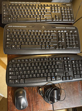 logitech wireless lot 3 keyboards Ex 100 k330, M185 mouse, 1 usb receiver 