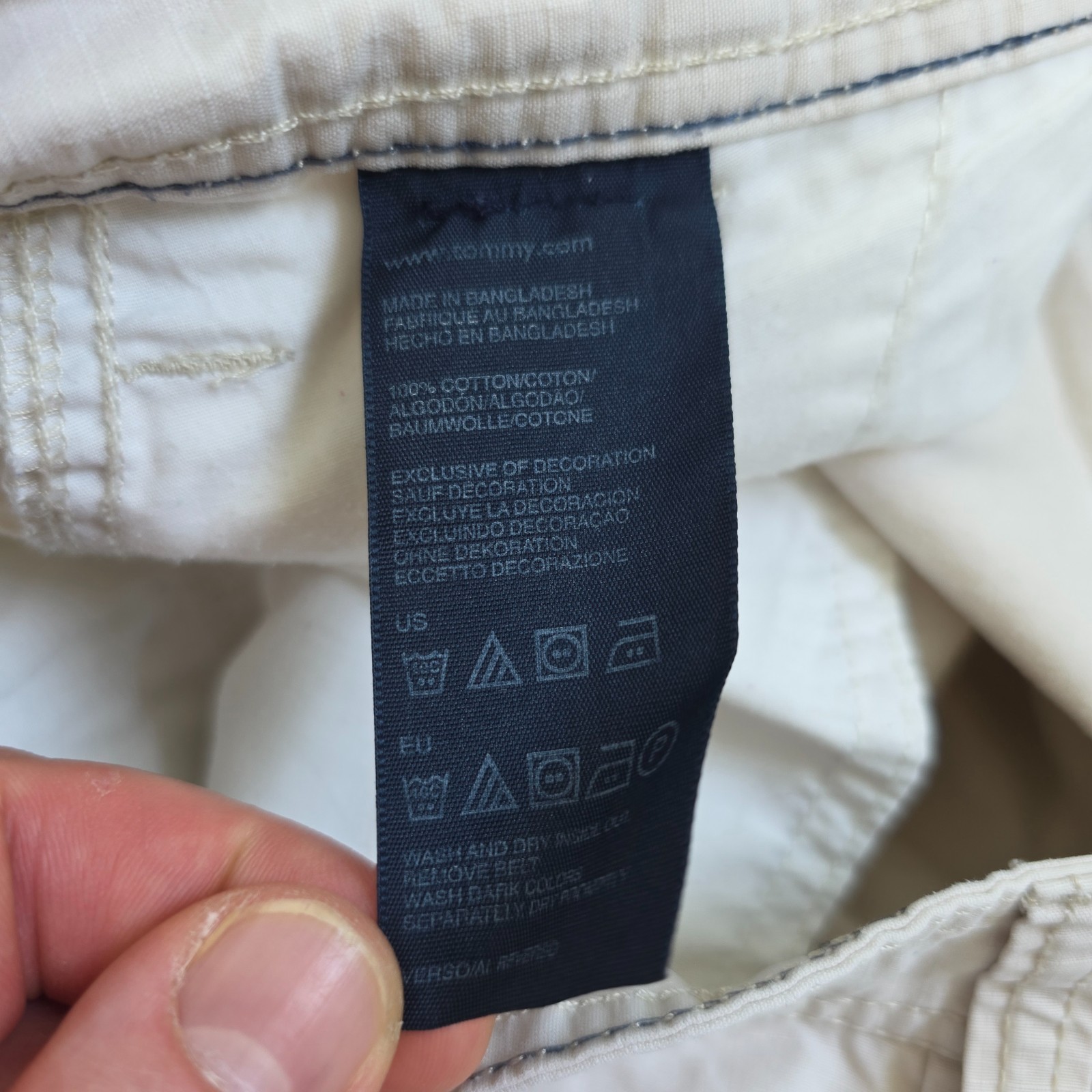 Tommy Hilfiger Cargo Shorts Mens W41 Beige Cream Utility Casual Summer image 7