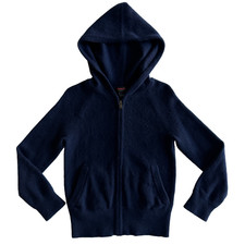 Kids 4-5 Crewcuts Cashmere Full Zip Hoodie Cardigan Navy Blue