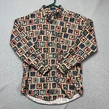 VTG Chaps Ralph Lauren Skiing Ski All Over Print Shirt 90s 1990s Chaps Men's M