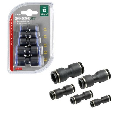 Set of 5 Truck Air Fittings, Compatible with 4, 6, 8, 10 and 12 Hoses