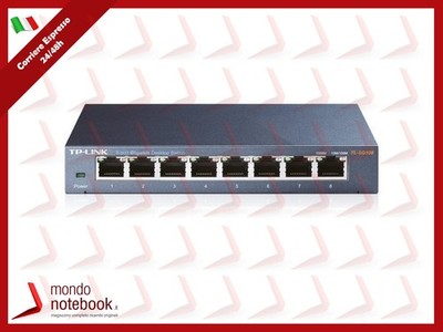 TP-LINK TL-SG108 Gigabit Switch 8 Port 10/100/1000 Mbps Desktop Metall Schwarz