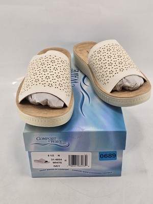 Easy Street Women's Ivey Slide Sandal - Color White - Size 8.5N NARROW