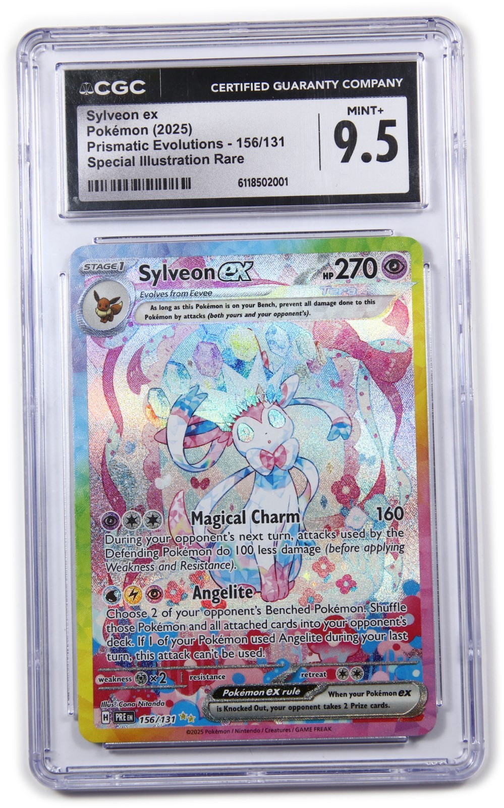 2025 CGC MT+ 9.5 Pokemon Prismatic Evolutions 156/131 Sylveon ex SIR Card 62627B