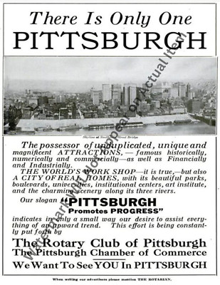 There can be only one! Pittsburgh Pa From 1916 Vintage Photograph Print 8.5x11''