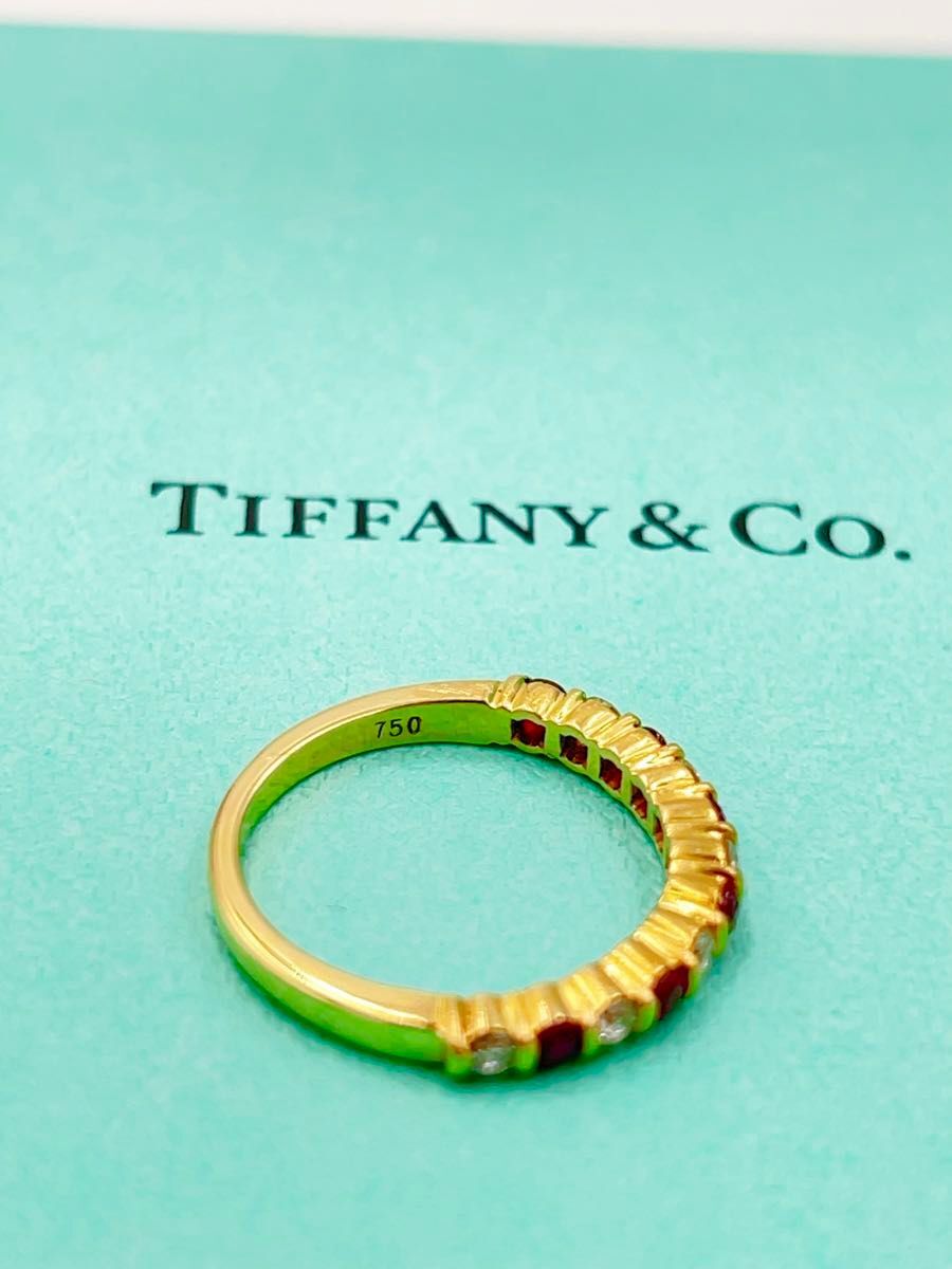 Tiffany & Co. 6P Ruby and 6P Diamond 18k Yellow Gold Band