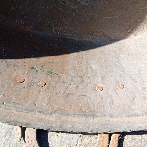 BRACERE-RAME CON MANICI BRONZO LAVORATI- IMPONENTE-ANTICO-ORIG.TOSCANA-PRIMI 900 - Foto 8 di 8