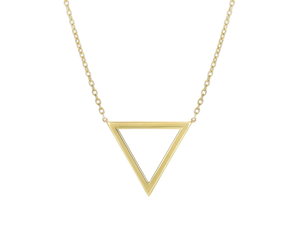 ネックレス・ペンダント Mini Triangle N-dia Pendant Necklace #2705 (10K Gold) 14k Yellow Gold Shiny Triangle Delta Symbol Anchor Pendant