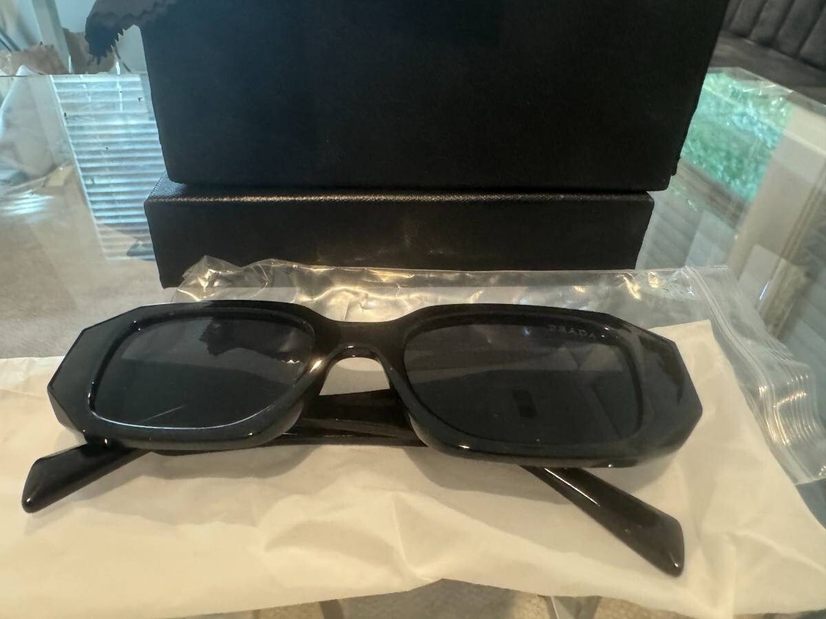BRAND NEW Prada Sunglasses 49mm Black/Dark Grey + ALL ORIGINAL PACKAGING