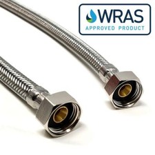 500mm Flexible Tap Braided Flexi Hose Female WRAS Approved 15mm x 15mm