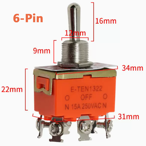3-Speed Toggle Switch Forward and Reverse Left and Right Toggle Switch 6Pin 3Pin - Picture 3 of 5