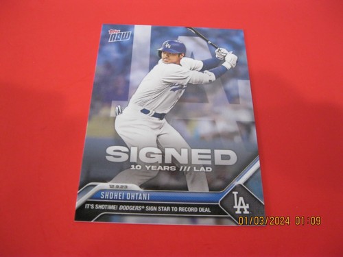 2023TOPPS NOW BASEBALL #OS-21 SHOHEI OHTANI SIGNED 10 YEARS LAD