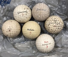 Lot of 6 Vintage Golf Balls Kermit Zarley, Top-Flite, Turfrider, Maxfli