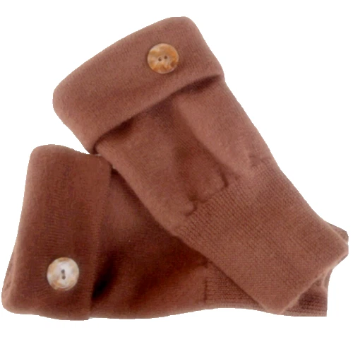 FINGERLESS GLOVES BROWN 100% MERINO S - M SMALL - MEDIUM MITTENS WOMEN'S LADIES