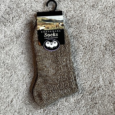 NEW Connemara Socks Soft Wool Blend Irish Heathers elasticated Top Womens Medium