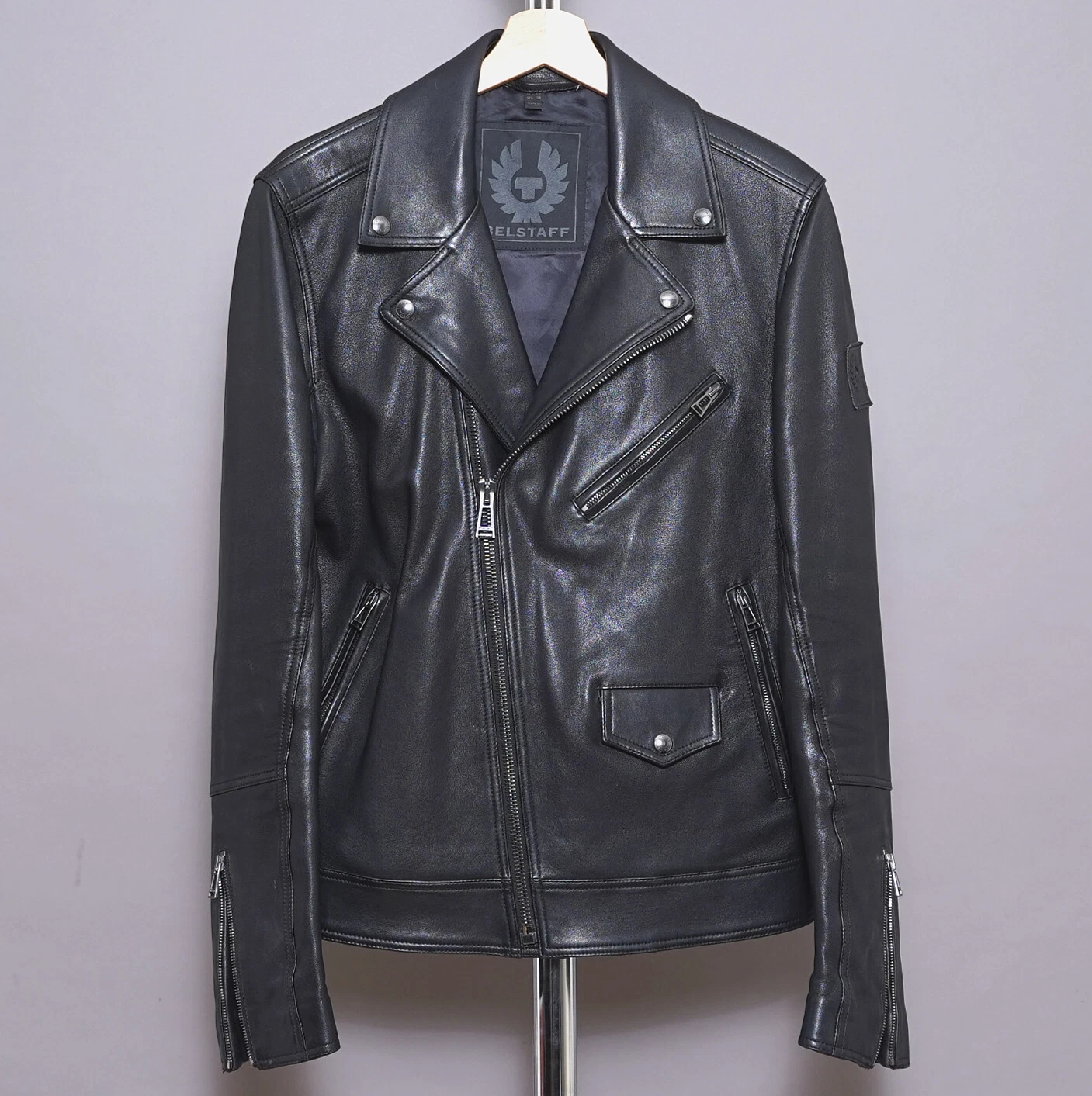 Belstaff Leather Jacket Mens Black Biker Bomber Beckham Motorcycle Grail Fenway