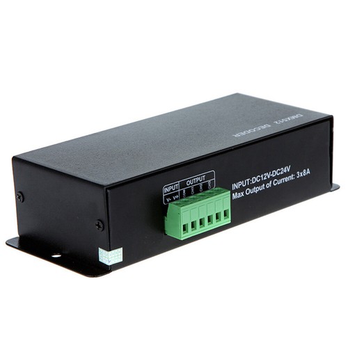 DC 12V-24V 3 Channel DMX Decoder LED Controller for RGB LED Strip Light F4M8 - Picture 4 of 8