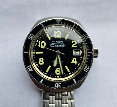 Saxonia Taucheruhr Automatic/Desira Diver D282-HAU-extrem rare  Eisenbahner-Uhr''