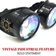 Kaleidoscope Rave Glasses Steampunk costume goggles gothic punk Diffraction