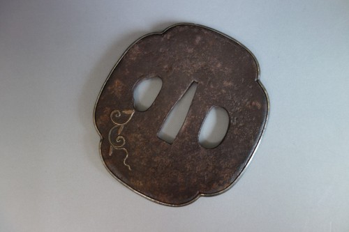 Tsuba guard ivy inlay silver fukurin mokko Samurai sword fitting katana Edo - Picture 5 of 8