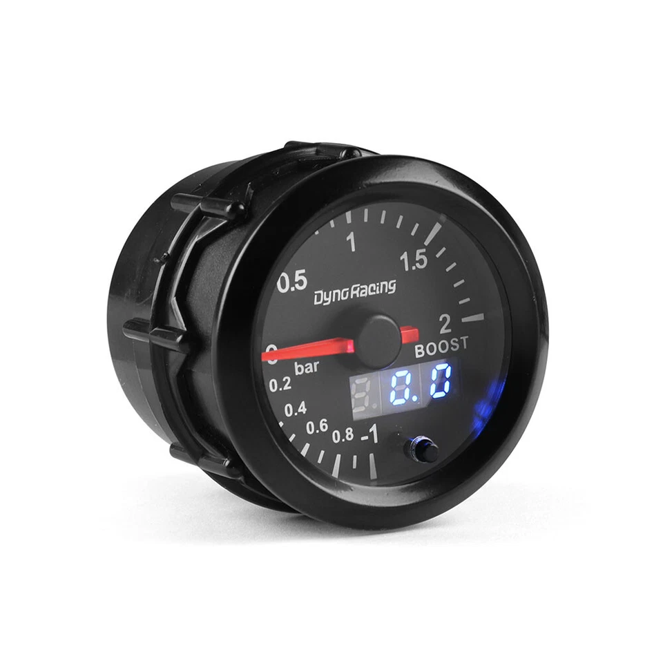 2" 52mm Digital & Pointer 7 Color LED Car Turbo Boost Meter Bar Pressure Gauge - Image 3 of 4