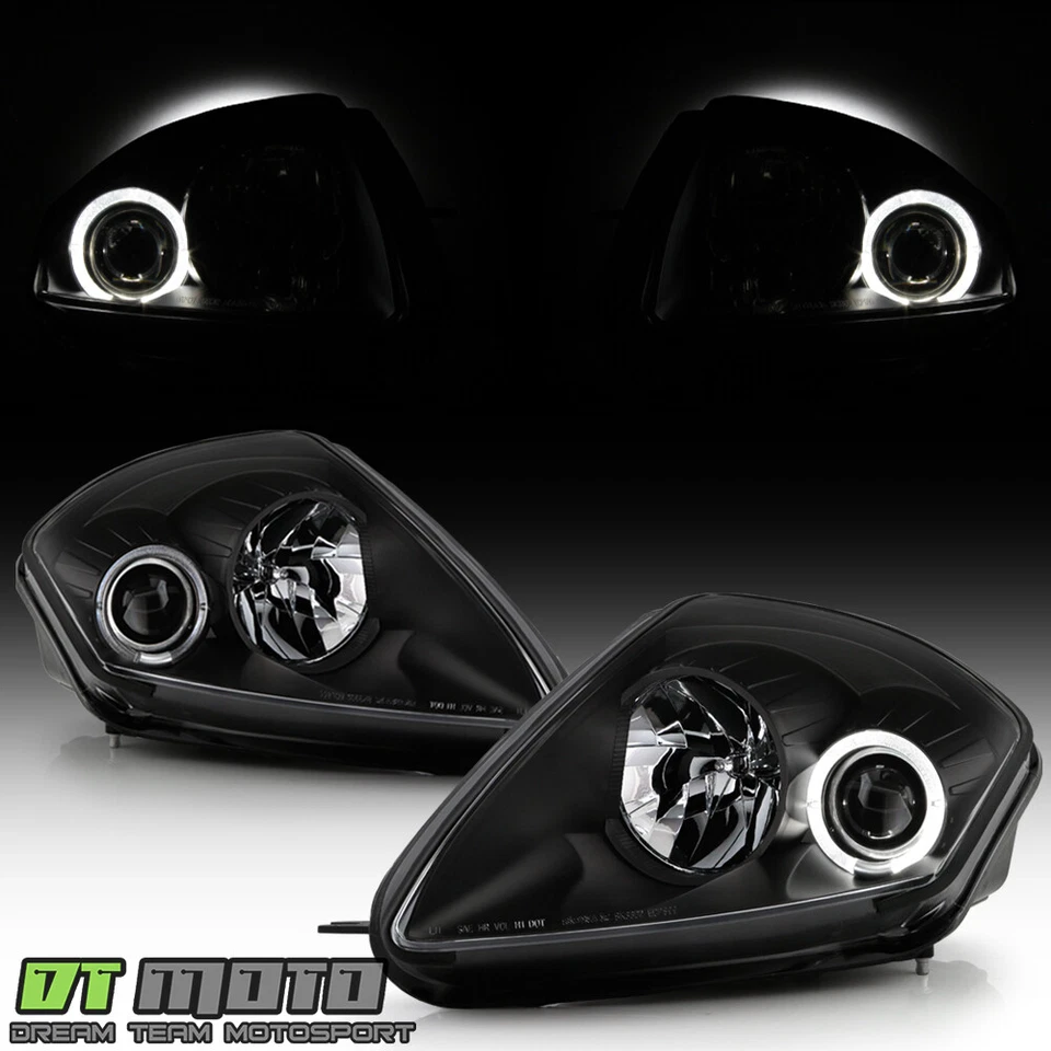Par de faros proyectores LED halo negros para Mitsubishi Eclipse 2000-2005 Foto 2 de 4