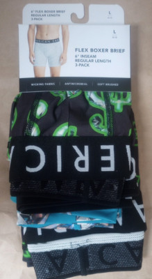 American Eagle 3 Pack 6'' Flex Boxer Brief  Diamonds Dollars Money