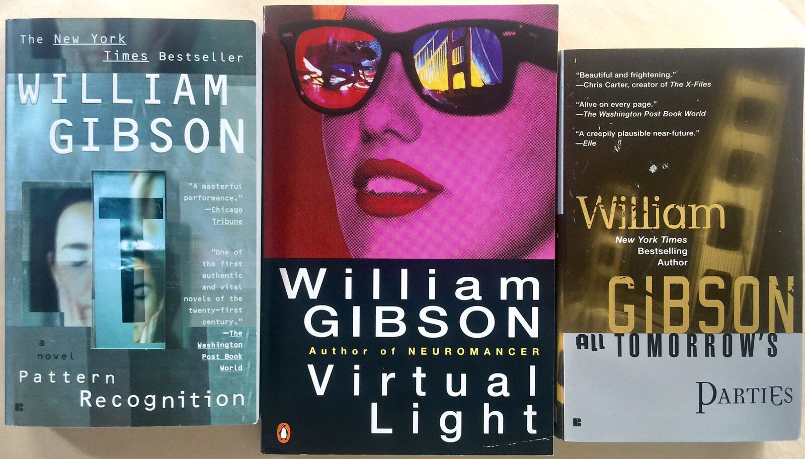 Virtual Light All Tomorrow's Parties Pattern Recognition William Gibson 3bk lot