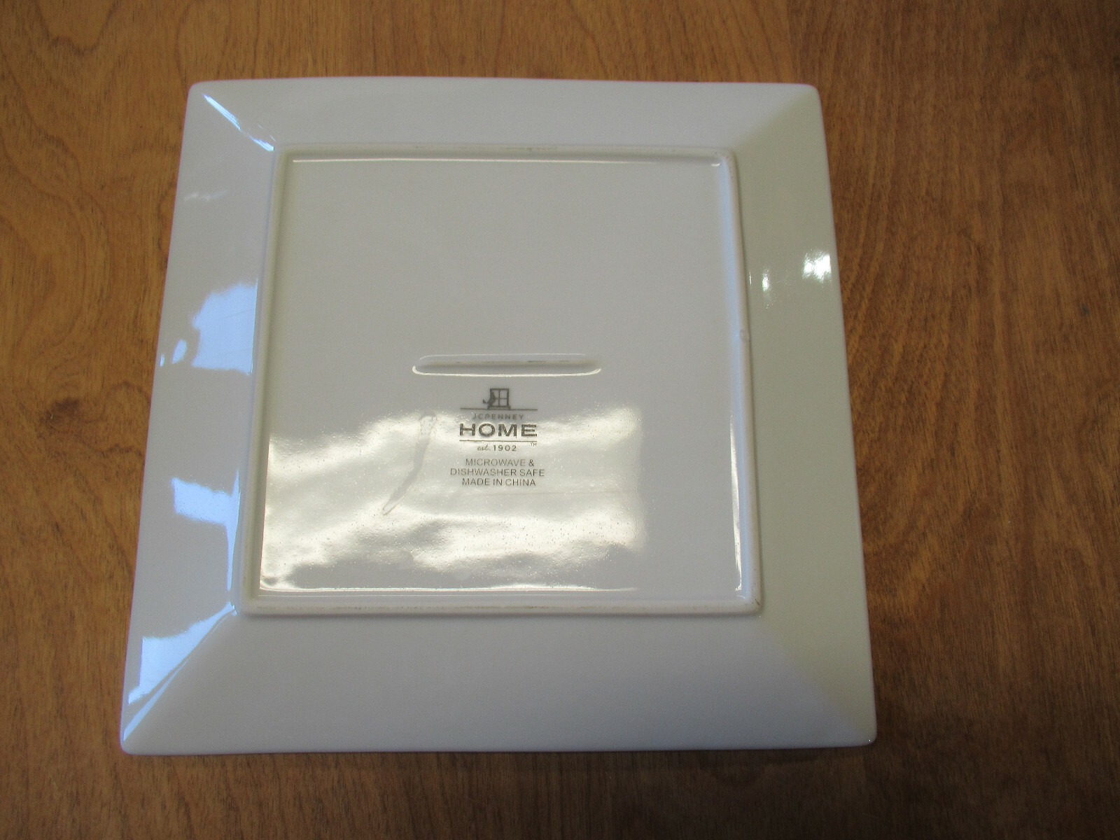 JCPenney Home WHITE Hard SQUARE Dinner Plate 10 1/8" 1 ea 2 available