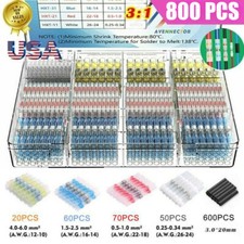 8000PCS Solder Seal Sleeve Heat Shrink Butt Wire Connectors Terminals Waterproof