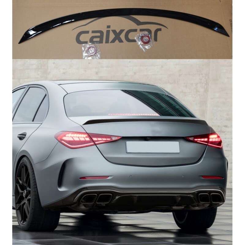 Alettone Posteriore Per Mercedes Classe C W204 (2007-2015) Stile R, Nero Lucido, In Plastica ABS