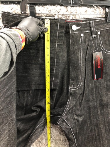 Evolution Jeans Mens Black Indigo Embroidered Hip Hop Vintage Streetwear Y2K NWT - Picture 5 of 17