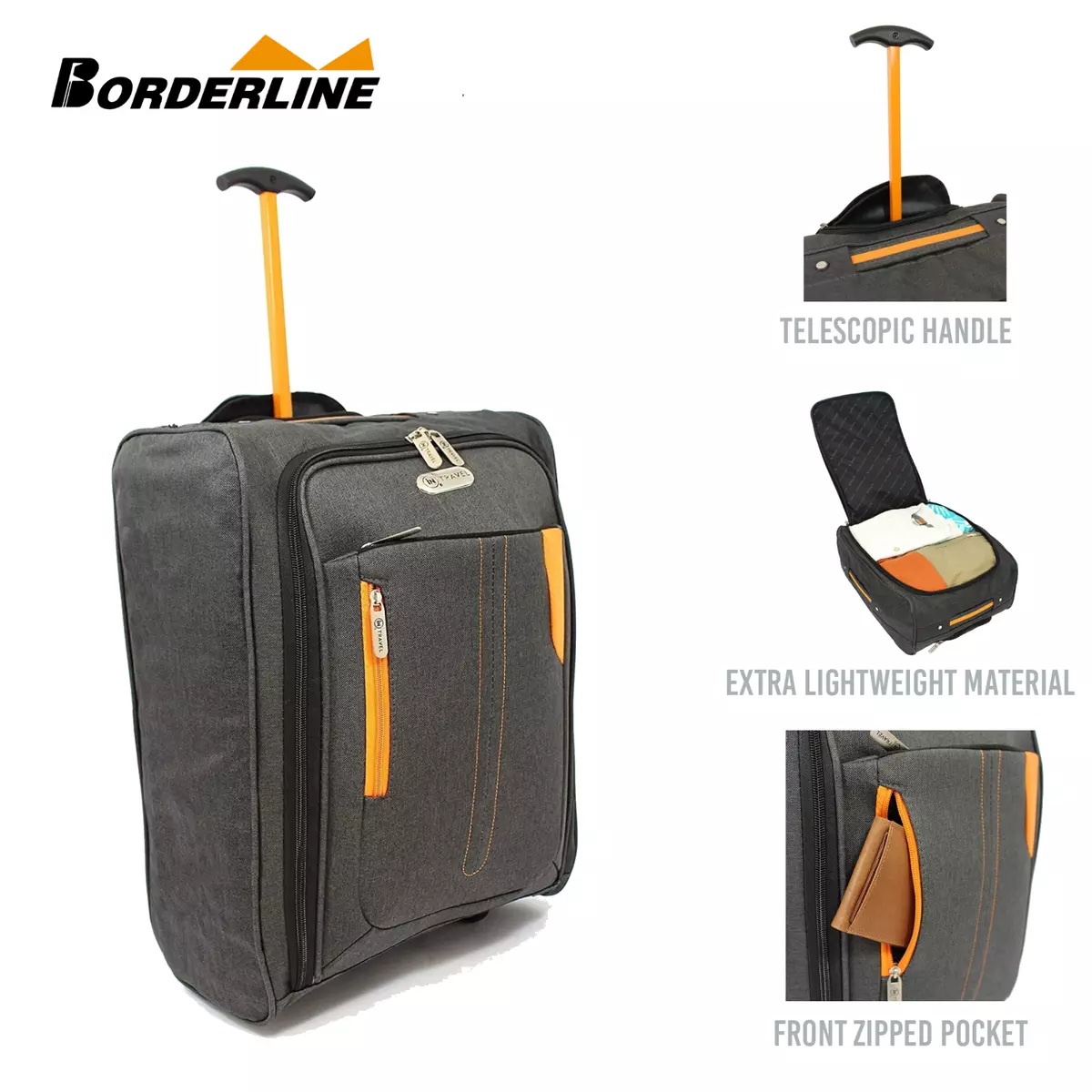 Soft Sided Cabin Approved Hand Luggage Suitcase Extendable Handle