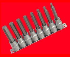 8x Innensechskant 1/2 Stecknuss 5 6 7 8 9 10 12 14 mm x 100-L Für Inbus Schraube