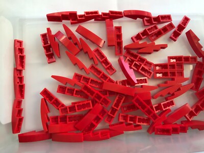 LEGO-NEW-#61678-RED-SLOPE CURVED 4 X 1 -20 PIECES | eBay