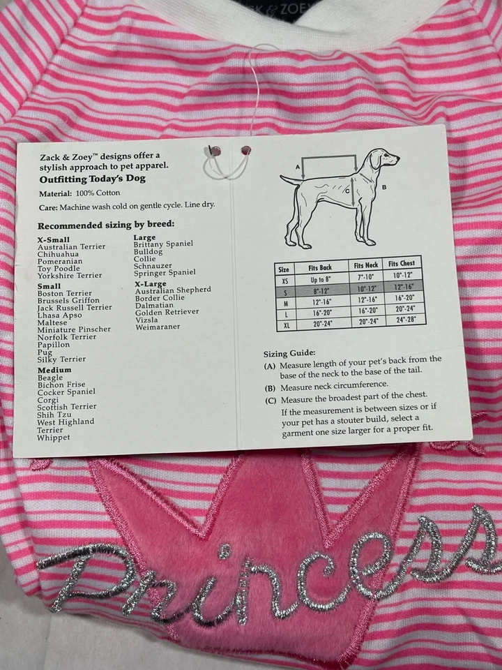 Zack & Zoey Royalty Dog PJs New with Tags Soft Cozy Pajamas for Your Princess - Image 4 of 4