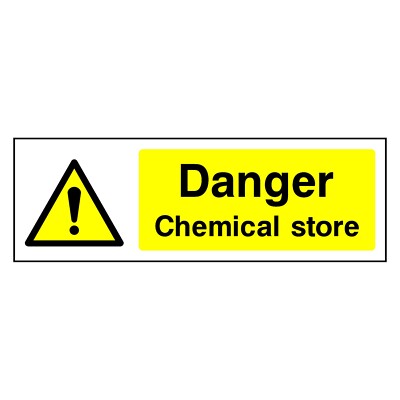 Gefahr Chemiehaus Schild oder Aufkleber | CHEM0023