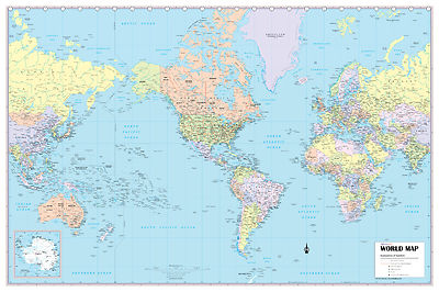 World Wall Map USA Center Poster 36