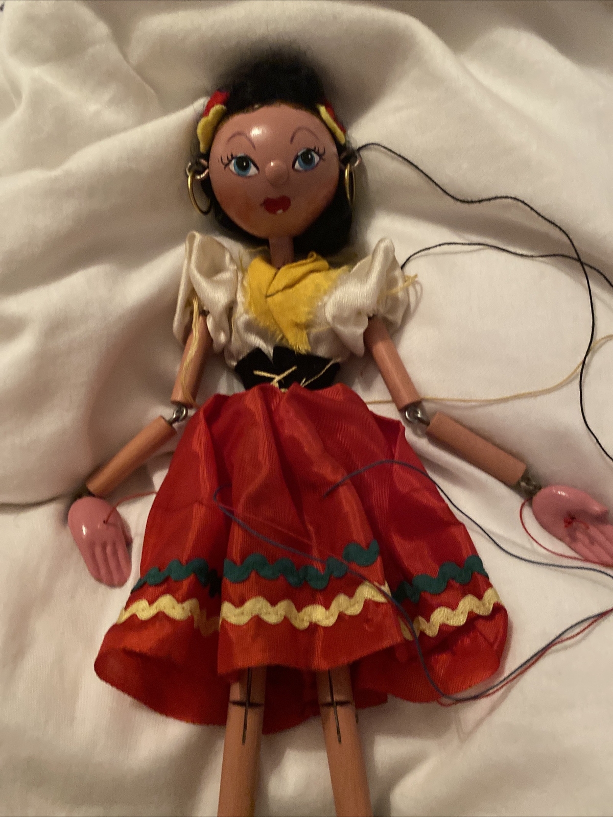 Vintage Pelham Puppet Gypsy Spanish Girl Retro Boxed Display Children