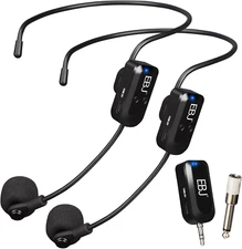 2.4G Wireless Headset Mic and Handheld Mic 2 in 1, 30M Stable Transmission, Dual