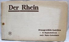 THE RHINE RIVER GERMANY SOUVENIR POSTCARD ALBUM OF 20 VIEWS 1910s VINTAGE