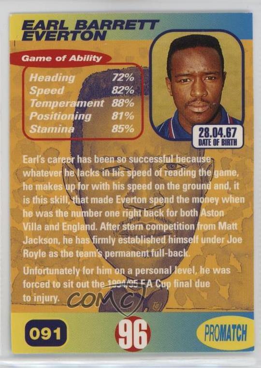 1996 ProMatch Earl Barrett 091 eBay