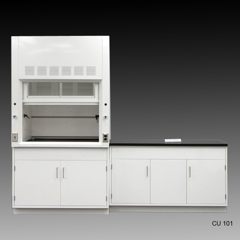 Fisher American 4' Fume Hood w/ Storage &5' Laboratory Sink Cabinet / E1-266