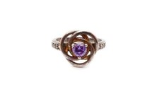 Sterling Silver 925 Purple Cubic Zirconia Ring Size 8.5